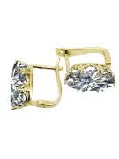 Yellow 8k gold 333 Zircon earrings vec021x-zi Russian Soviet USSR Vintage Jewelry Art Deco style